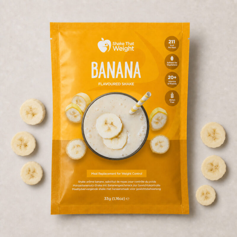 Shake That Weight banana flavoured meal replacement shake sachet, 33g, 211 kcal per meal
