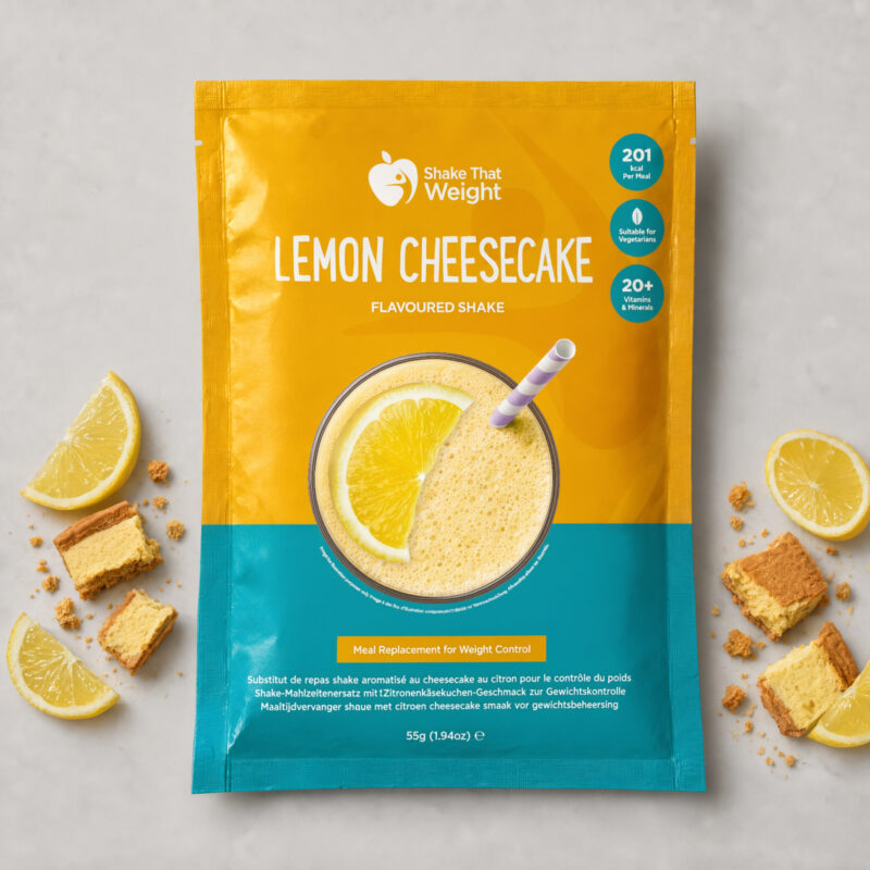 Shake That Weight lemon cheesecake flavoured meal replacement shake sachet, 55g, 201 kcal per meal